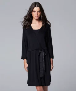 Women's Simply Vera Vera Wang Basic Luxury Wrap Robe