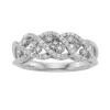 Simply Vera Vera Wang Sterling Silver 3/8-ct. T.W. Diamond Crisscross Wedding Ring