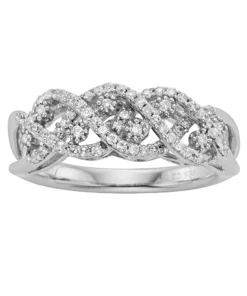 Simply Vera Vera Wang Sterling Silver 3/8-ct. T.W. Diamond Crisscross Wedding Ring