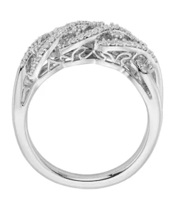 Simply Vera Vera Wang Sterling Silver 3/8-ct. T.W. Diamond Crisscross Wedding Ring -Simply Vera Vera Wang Shop 1426629 ALT2
