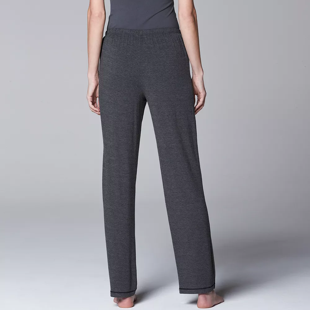 Women's Simply Vera Vera Wang Basic Solid Luxury Pajama Pants 6 Women's Simply Vera Vera Wang Basic Solid Luxury Pajama Pants - Image 4