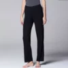Women's Simply Vera Vera Wang Basic Solid Luxury Pajama Pants -Simply Vera Vera Wang Shop 1904407 Black