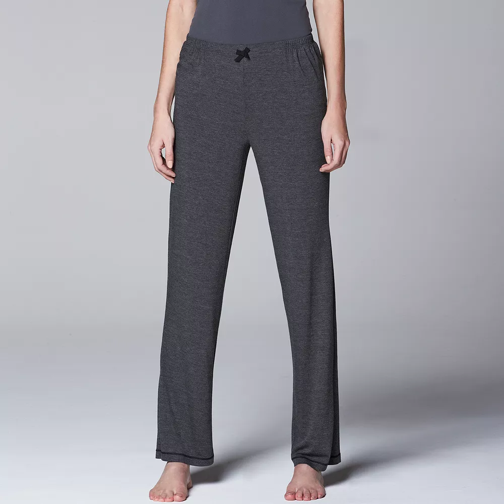 Women's Simply Vera Vera Wang Basic Solid Luxury Pajama Pants 4 Women's Simply Vera Vera Wang Basic Solid Luxury Pajama Pants - Image 2