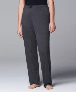 Plus Size Simply Vera Vera Wang Pajamas: Basic Luxury Pajama Pants -Simply Vera Vera Wang Shop 1904425 Heather Coal