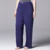 Plus Size Simply Vera Vera Wang Pajamas: Basic Luxury Pajama Pants -Simply Vera Vera Wang Shop 1904425 Navy