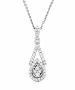 Simply Vera Vera Wang 3/8 Carat T.W. Diamond Sterling Silver Halo Teardrop Pendant Necklace