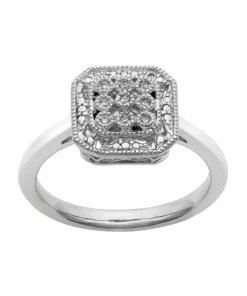 Simply Vera Vera Wang Diamond Accent Sterling Silver Octagonal Halo Ring