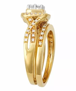 Simply Vera Vera Wang 14k Gold 1/2 Carat T.W. Certified Diamond Square Halo Engagement Ring Set -Simply Vera Vera Wang Shop 2384667 ALT