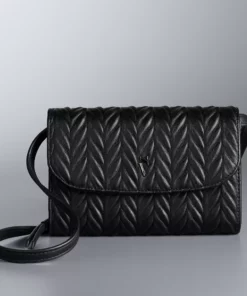 Simply Vera Vera Wang Signature Envelope Crossbody Bag -Simply Vera Vera Wang Shop 2602764 Black Ruched
