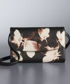 Simply Vera Vera Wang Signature Envelope Crossbody Bag -Simply Vera Vera Wang Shop 2602764 Black Tan Floral Print