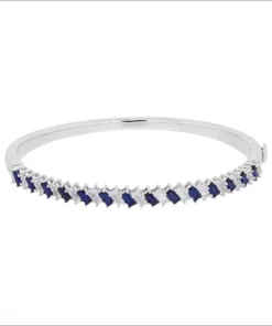 Simply Vera Vera Wang Sterling Silver Lab-Created Blue & White Sapphire Bangle Bracelet