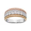 Simply Vera Vera Wang Tri Tone 14k Gold 1 Carat T.W. Diamond Multi Row Anniversary Ring