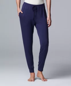 Women's Simply Vera Vera Wang Basic Luxury Banded Bottom Pajama Pants -Simply Vera Vera Wang Shop 2811241 Navy