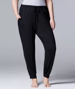 Plus Size Simply Vera Vera Wang Basic Luxury Banded Bottom Pajama Pants 8 Plus Size Simply Vera Vera Wang Basic Luxury Banded Bottom Pajama Pants -Simply Vera Vera Wang Shop 2822927 Black