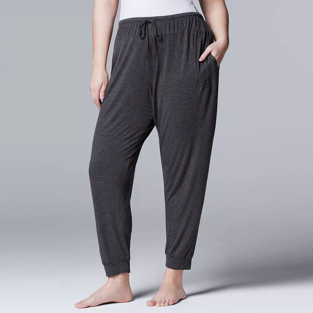 Plus Size Simply Vera Vera Wang Basic Luxury Banded Bottom Pajama Pants 3 Plus Size Simply Vera Vera Wang Basic Luxury Banded Bottom Pajama Pants