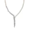Simply Vera Vera Wang Sterling Silver Dyed Freshwater Cultured Pearl & Lab-Created White Sapphire Y Necklace -Simply Vera Vera Wang Shop 2868313