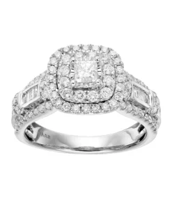 Simply Vera Vera Wang 14k White Gold 1 1/4 Carat T.W. Diamond Square Halo Engagement Ring
