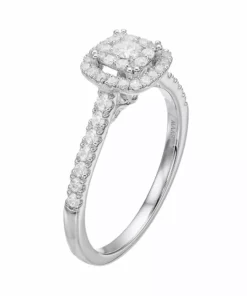Simply Vera Vera Wang 14k White Gold 1/2 Carat T.W. Diamond Square Halo Engagement Ring -Simply Vera Vera Wang Shop 3027955 ALT