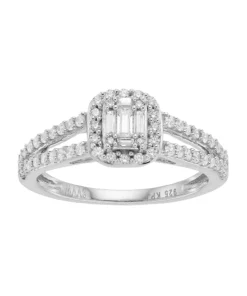 Simply Vera Vera Wang 14k White Gold 1/2 Carat T.W. Diamond Cluster Halo Engagement Ring