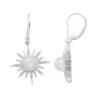 Simply Vera Vera Wang Sterling Silver Freshwater Cultured Pearl & 1/10 Carat T.W. Diamond Starburst Drop Earrings -Simply Vera Vera Wang Shop 3281746