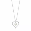 Simply Vera Vera Wang Sterling Silver Freshwater Cultured Pearl & 1/10 Carat T.W. Diamond Heart Pendant -Simply Vera Vera Wang Shop 3281753