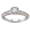 Simply Vera Vera Wang Two Tone 14k Gold 3/4 Carat T.W. Diamond Halo Engagement Ring -Simply Vera Vera Wang Shop 3296244