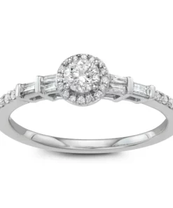 Simply Vera Vera Wang 14k White Gold 1/2 Carat T.W. Diamond Halo Engagement Ring