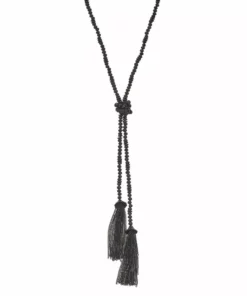 Simply Vera Vera Wang Dual Tassel Seed Bead Knotted Lariat Necklace