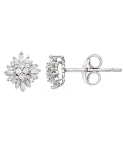 Simply Vera Vera Wang Sterling Silver 1/4 Carat T.W. Diamond Flower Stud Earrings
