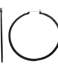 Simply Vera Vera Wang Black Tone Bead Detail Twist Hoop Earrings