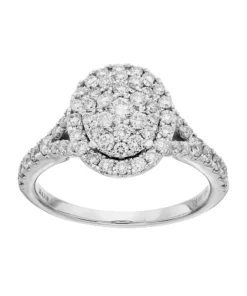 Simply Vera Vera Wang 10th Anniversary 14k White Gold 1 ct. T.W. Diamond Cluster Engagement Ring