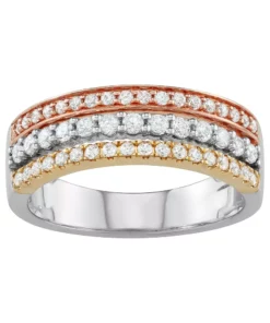 Simply Vera Vera Wang Tri-Tone 14k Gold 1/2 Carat T.W. Diamond Engagement Ring