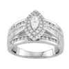Simply Vera Vera Wang 14k White Gold 1 Carat T.W. Diamond Marquise Tiered Engagement Ring
