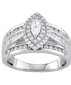 Simply Vera Vera Wang 14k White Gold 1 Carat T.W. Diamond Marquise Tiered Engagement Ring