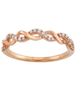 Simply Vera Vera Wang 14k Gold 1/10 Carat T.W. Diamond Twist Ring -Simply Vera Vera Wang Shop 3744574 Rose