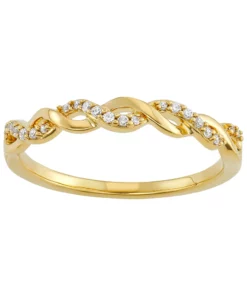 Simply Vera Vera Wang 14k Gold 1/10 Carat T.W. Diamond Twist Ring