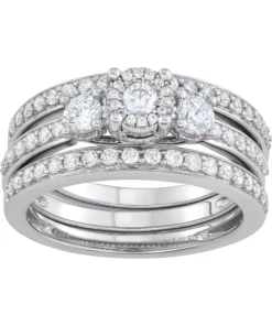 Simply Vera Vera Wang 14k White Gold 1 Carat T.W. Diamond Engagement Ring Set