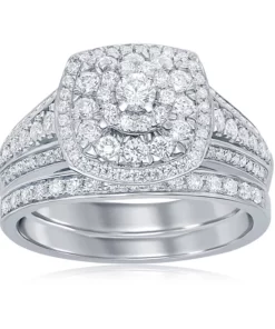 Simply Vera Vera Wang 14k White Gold 1 Carat T.W. Diamond Tiered Engagement Ring Set