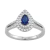 Simply Vera Vera Wang 14k White Gold Sapphire & 1/4 Carat T.W. Diamond Teardrop Ring