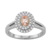 Simply Vera Vera Wang Two Tone 14k Gold Morganite & 1/3 Carat T.W. Diamond Halo Ring -Simply Vera Vera Wang Shop 3864380