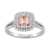 Simply Vera Vera Wang Two Tone 14k Gold Morganite & 1/3 Carat T.W. Diamond Square Halo Ring 2 Simply Vera Vera Wang Two Tone 14k Gold Morganite & 1/3 Carat T.W. Diamond Square Halo Ring -Simply Vera Vera Wang Shop 3864382