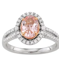 Simply Vera Vera Wang 14k White Gold 1/3 Carat T.W. Diamond & Morganite Oval Engagement Ring