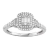 Simply Vera Vera Wang 14k White Gold 1/2 Carat T.W. Diamond Baguette Halo Engagement Ring