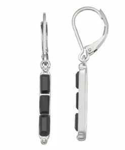 Simply Vera Vera Wang Silver Tone & Jet Simulated Crystal Linear Drop Earrings