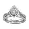 Simply Vera Vera Wang 14k White Gold 3/4 Carat T.W. Diamond Teardrop Engagement Ring Set