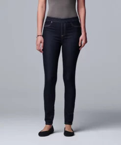 Simply Vera Vera Wang Mid Rise All-Day Denim Legging -Simply Vera Vera Wang Shop 3962344 Dark Wash