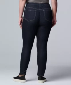 Plus Size Simply Vera Vera Wang Mid Rise All-Day Denim Legging -Simply Vera Vera Wang Shop 3962345 ALT
