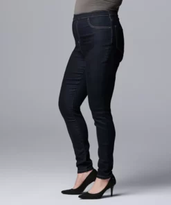 Plus Size Simply Vera Vera Wang Mid Rise All-Day Denim Legging -Simply Vera Vera Wang Shop 3962345 ALT2