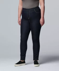 Plus Size Simply Vera Vera Wang Mid Rise All-Day Denim Legging
