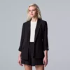 Women's Simply Vera Vera Wang Roll-Tab Relaxed Blazer 1 Women's Simply Vera Vera Wang Roll-Tab Relaxed Blazer -Simply Vera Vera Wang Shop 4243347 Dull Black